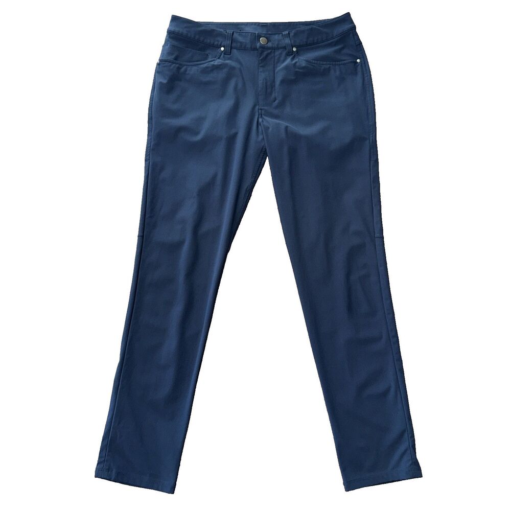 Lululemon Commission Slim Pants Navy ABC Tech Golf Chino Mens 32x30.5 EUC
